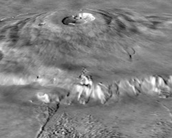 Image of Olympus Mons showing topography