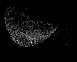 An image of the asteroid Bennu, taken in 2019 by NASA.