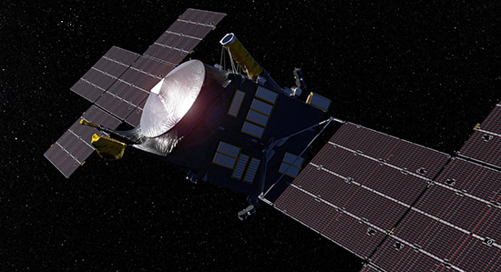 An illustration of the spacecraft Psyche