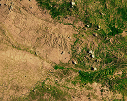 Aerial view of deforestation in Haiti vs. the dominican republic