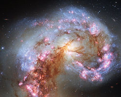 Antennae galaxies interacting