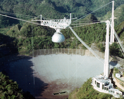 Arecibo observatory radar dish