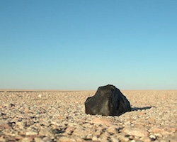 Meteorite in a desert in the Eastern province of Saudi Arabia