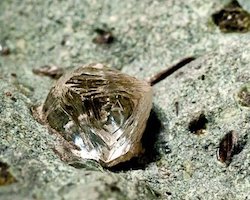 A natural diamond in a kimberlite matrix