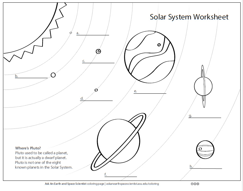 Image of solar system coloring worksheet