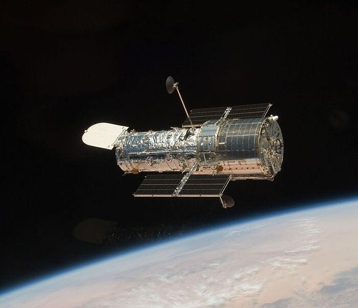 The Hubble Telescope in orbit around Earth