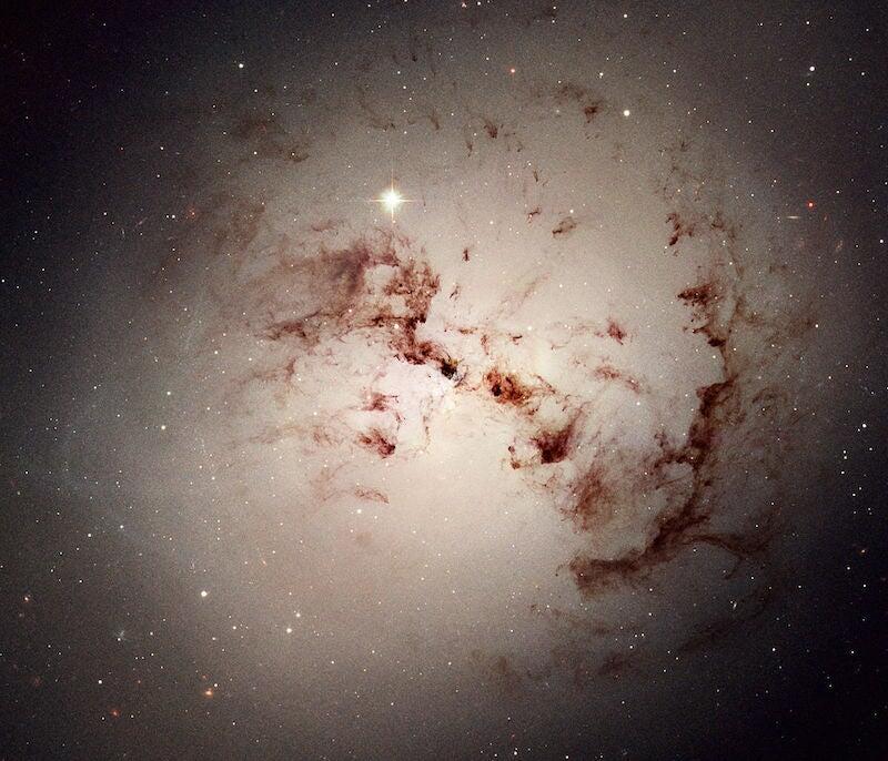 Elliptical galaxy with dust