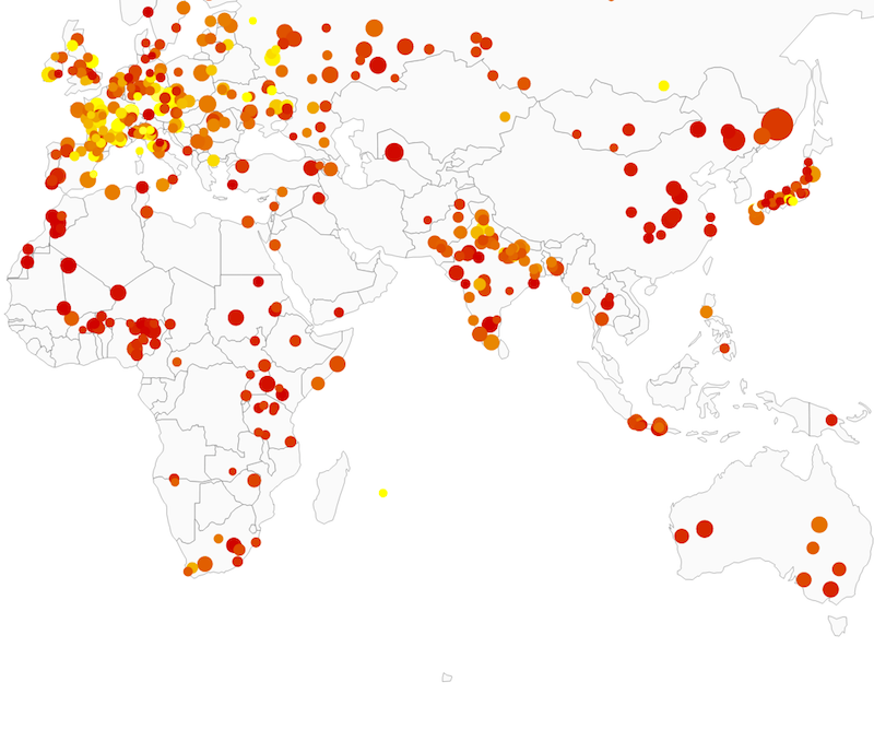 Map of meteorite find locations