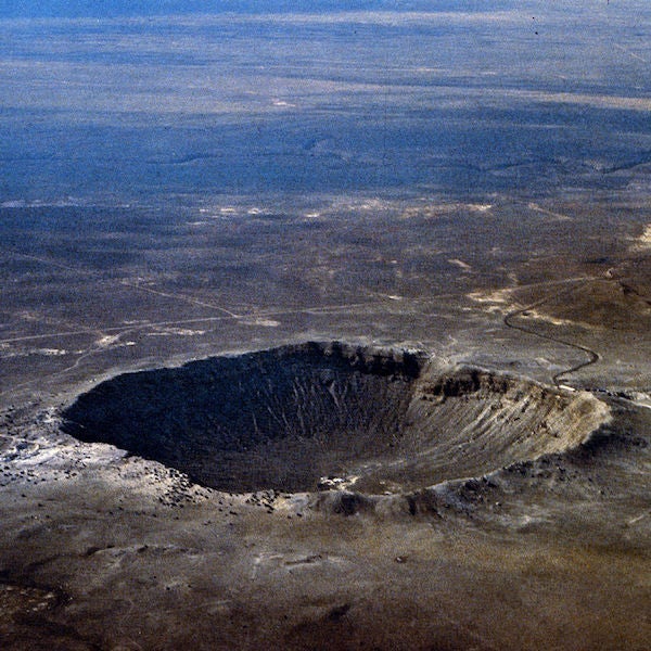 Meteor Crater in Arizona, seen from a plane